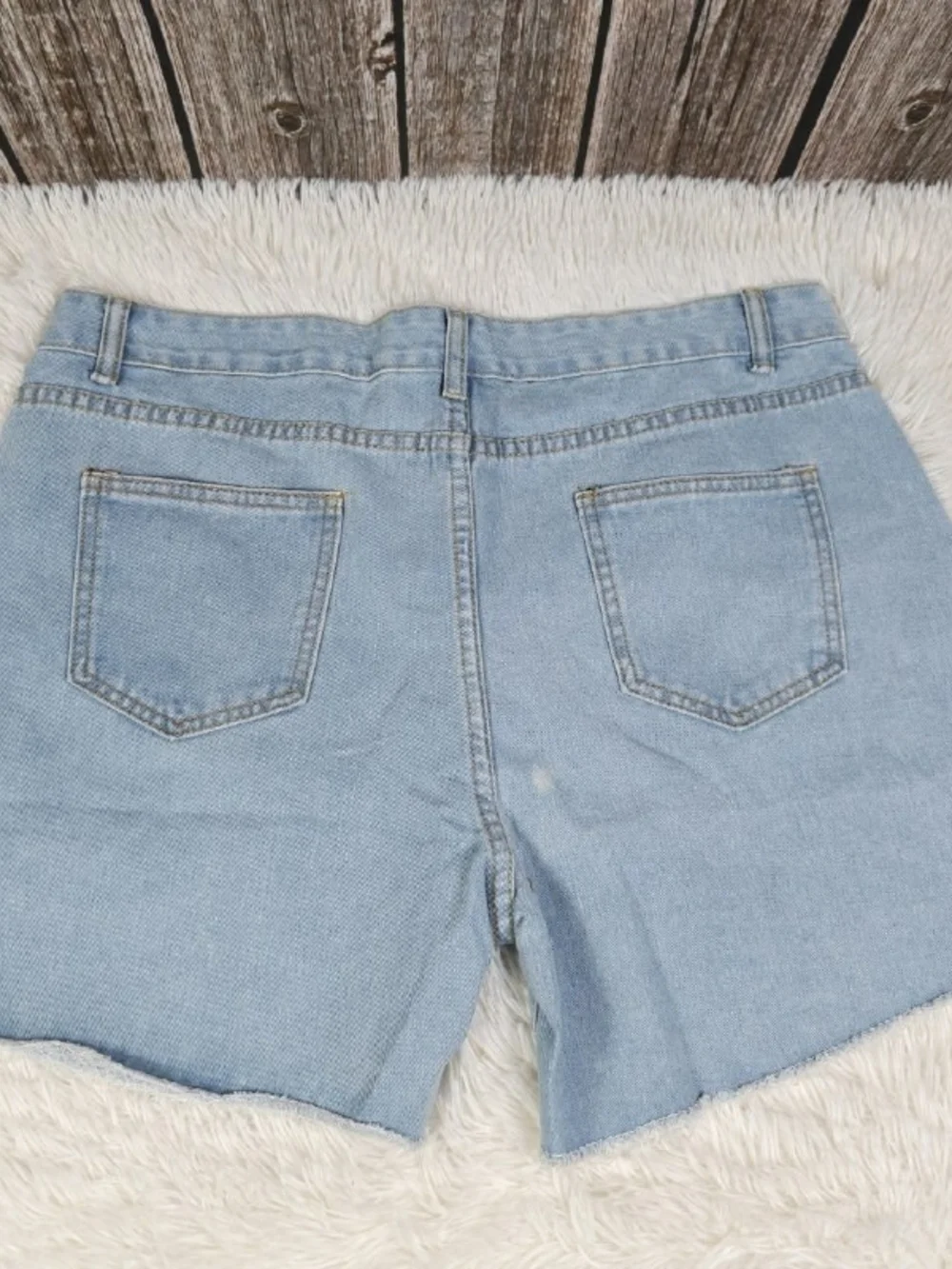 Light Blue Distressed Denim Women’s Shorts